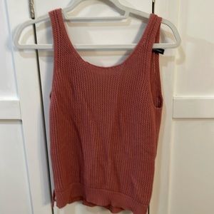 Mauve Sweater Tank with wrap back and side tie